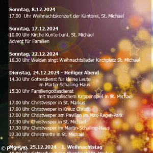 Advent und Weihnachten in Weiden 2024